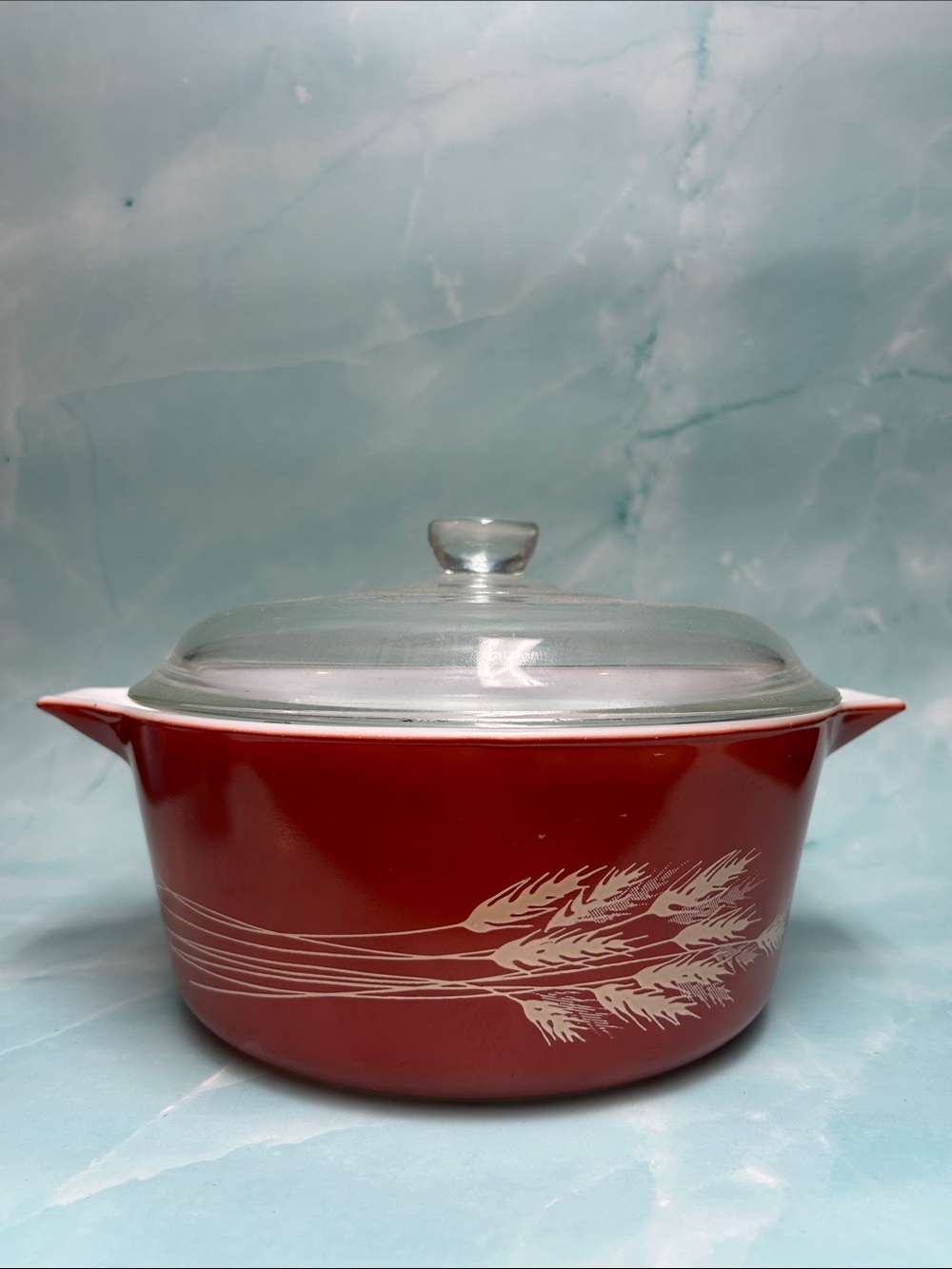 Pyrex 475-B Autumn Harvest Wheat Casserole Bowl Burnt Orange w/lid

Large 2.5 L